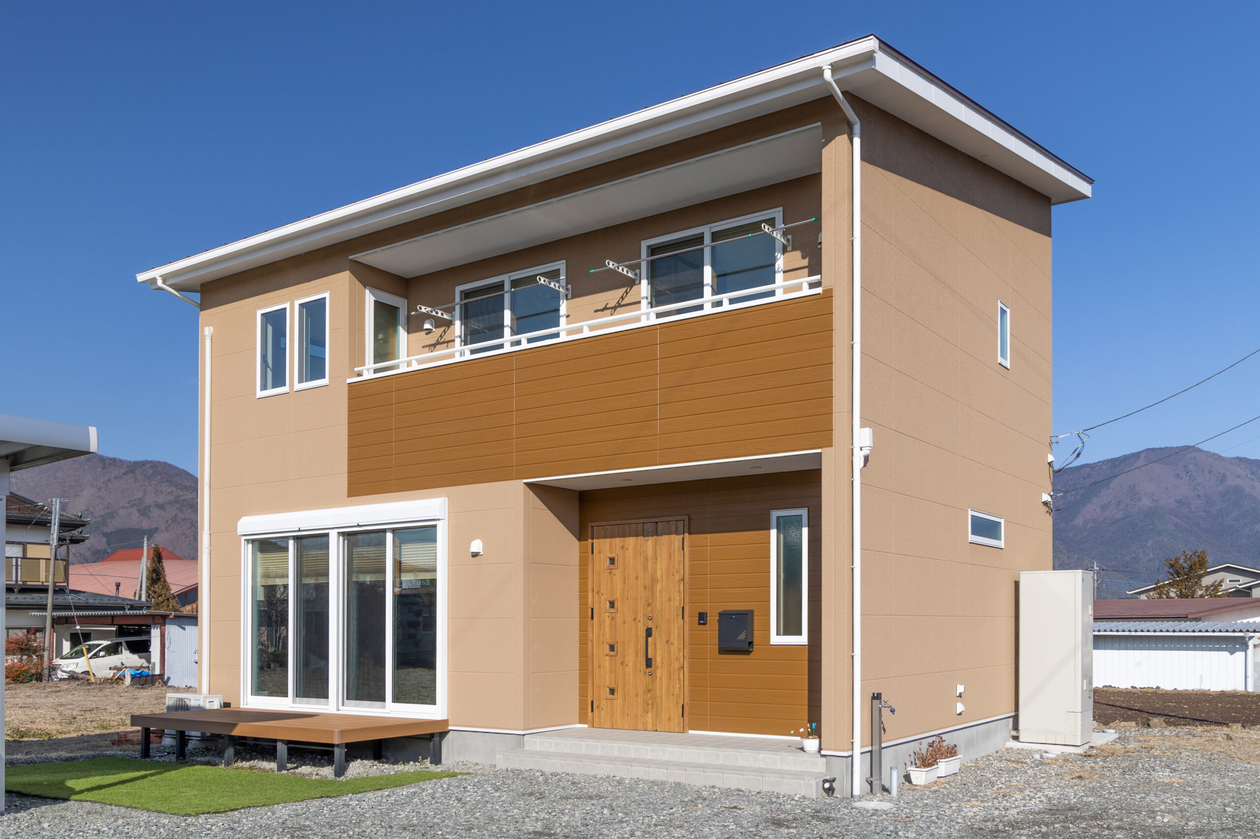 木造二階建て|施工事例|日伸総建株式会社の新築注文住宅・リフォーム|山梨県都留市|木造住宅,スーパーウォール工法
